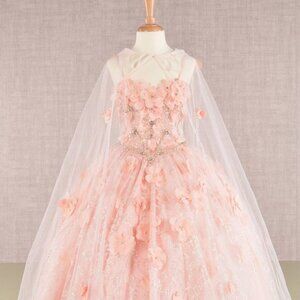 NEW SLEEVELESS KIDS DRESS EMBROIDERED WITH FLORAL APPLQIUE AND BEADS GL GK105